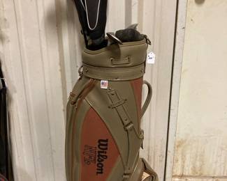 Holub's NFL golf bag and clubs