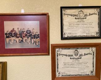 All America commendations for 1959 and 1960, and 1959 with All Americans and Ed Sullivan