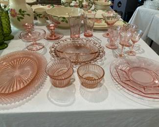 pink depression glass