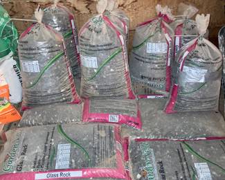 green glass landscape rock