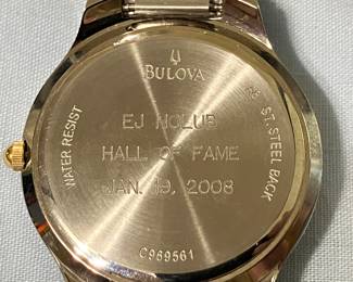 Holub Hall of Fame presentation Bulova watch
