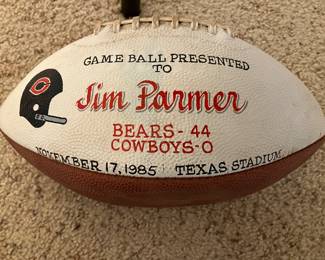 1985 Chicago Bears game ball given to scout Jim Parmer