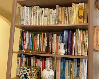 Large collection of recipe books from all over the world and local areas