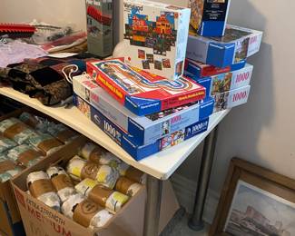 Some of many vintage puzzles, game, and games