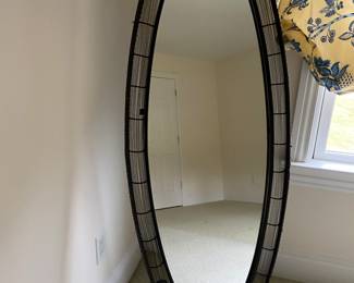 Standing Oval Mirror, Black Metal