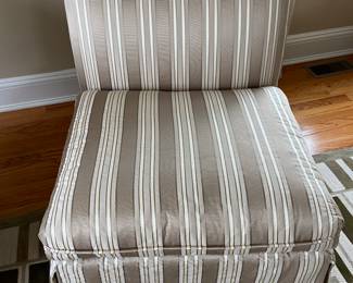 Custom Covered Sateen Stripe Slipper Chair