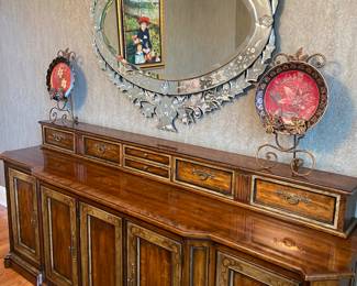 Beautiful Sideboard Measures 87" x 21" deep, Handpainted, Perfect Size