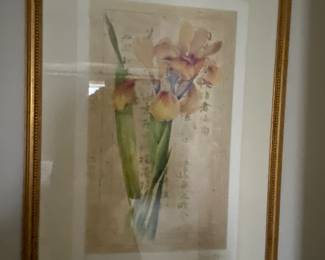 A Pair of Floral Prints, Custom Frammed