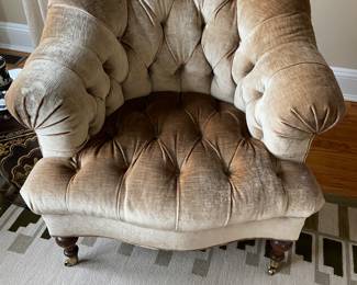Beautiful Custom Covered Tufted Velvet Club Chair!