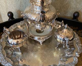International Silver Tea Set and Tray