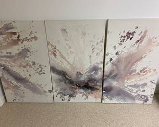 3 Piece 1980's Wall Mural Signed