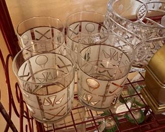 Gold trimmed golf glasses