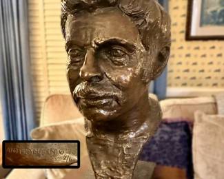 Another Anthonisen Signed Bronze Head Large
17” including base