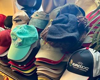 Dozens Caps unworn /so many countries/events represented …some embroidery/wood brim etc