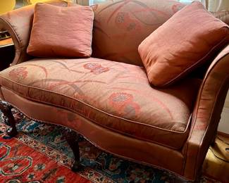 Camelback Loveseat Custom Material 65” wide Kindel