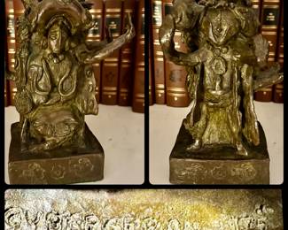 V. Bergeron  c1925 ~ Bronze Candlestick
9.75”