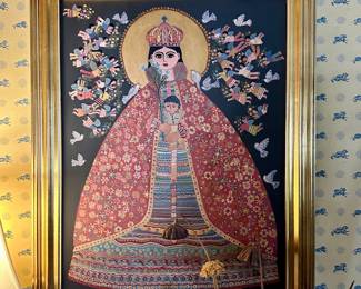 35.5” x 25.75” by Manuel/Rodrigo Lepe Puerto V Mexico Art  c1970