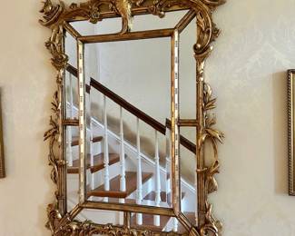 Antique large Gilt Mirror Figural 