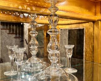 STUBEN  / Middle Candlestick 14 1/2 “
Waterford ~ 2 other Candlesticks