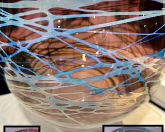 Michael Cohn, Molly Stone Silver Metallic Art Glass 1984, numbered 9416 large pc