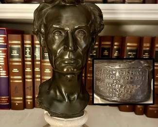 Bronze Abraham Lincoln by Leonard Wells Volk ~ c1860 reproduction
12.75” including base