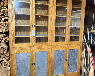 67.5” x 84” x 12” large Punched Tin Cupboard  (see in garage)