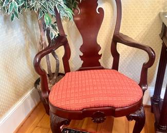 Dining Chairs have excellent wood finish & upholstery Chair by KINDEL …the Upscale maker of 18th century reproductions fine furniture / top notch today