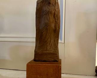 9” including wooden base