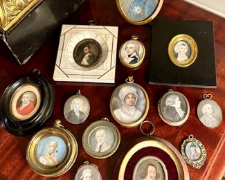 Portraits  some gold framed