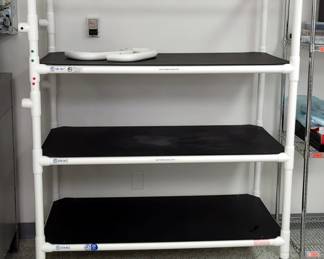 MJM Internation Corp Healthcare Grade PVC Rolling 4-Shelf Cart, 65" x 53" x 25"