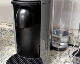 Nespresso DeLonghi Espresso Machine, And Wire Rotating Countertop Rack