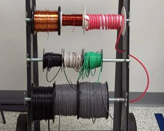 Uline Wire Dispenser Cart, 45" x 18", Including Spools Of Wire, Qty 24