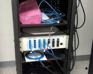 Rolling Server Rack, 51" x 22" x 30.5", With IPiTEK LumiTherm Unit, Model LT-X5R, CyberPower Outlet Strip, Model CPS-1215RMS, Electrical Wiring, And More
