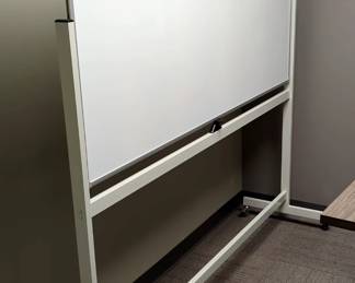 Magnetic Dual Sided Rolling Locking Whiteboard, 74.5" X 24" X 72"