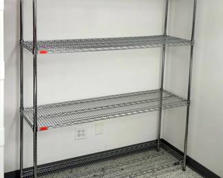 Metal Wire Rack With Four Shelves, 72" x 60" x 18"