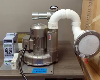 Blower Kit With VFD Control Including Republic Mfg 3 Phase High Pressure Regenerative Blower, Model HRC200, Cooper Bussman Mobile Fuse Holder, Model CH30J11, Weg CFW300 Vector Inverter, And Acopian 1 A 250V Unregulated Power Supply, Model U300Y20M