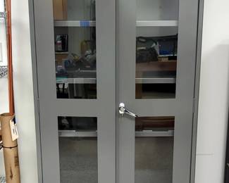 Uline 5 Shelf Cabinet With Locking Doors, 72" x 36" x 18", Keys Included