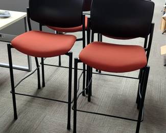 Bar Stool Height Upholstered Chairs, 44" X 24" X 24", Qty 4