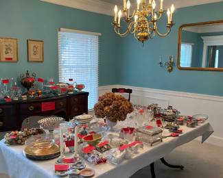 Various formal serving pieces.