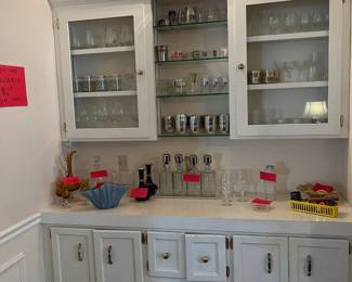 Assorted glassware and barware.