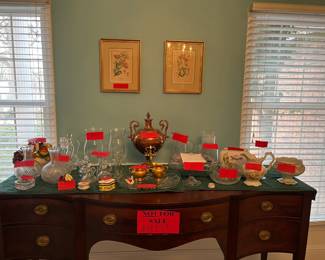 Various formal serving pieces.
