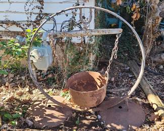 Iron Cauldron Yard Art