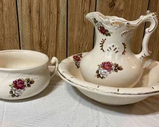 Ceramic Wash Bowl Pitcher Chamber Pot