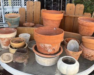 Lot Of Terra Cotta Planters And More