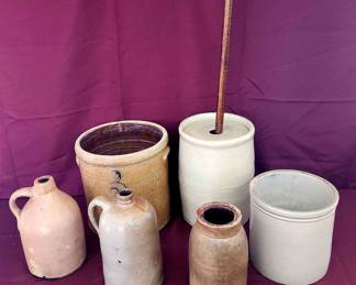 Assorted Primative Stoneware Crockery 6 Pieces