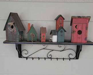 Birdhouse And Shelf Collection 6 Pieces