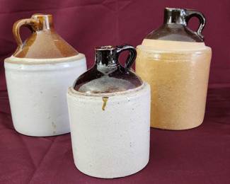 3 Primative Stoneware Crockery Cone Top