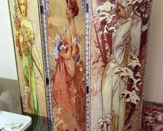 Four Seasons by Alphonse Mucha room partition