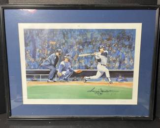 Reggie Jackson autographed lithograph, "Mr. October" signed by artist (unauthenticated)