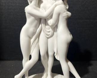 The Three Graces Statue- White Marble finish (8”)
